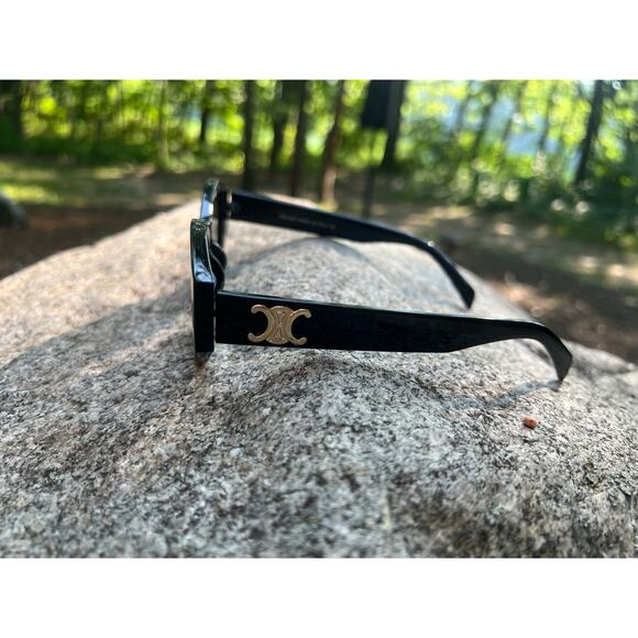 CELINE TRIOMPHE 15 SUNGLASSES IN ACETATE BLACK - Picture 5 of 7